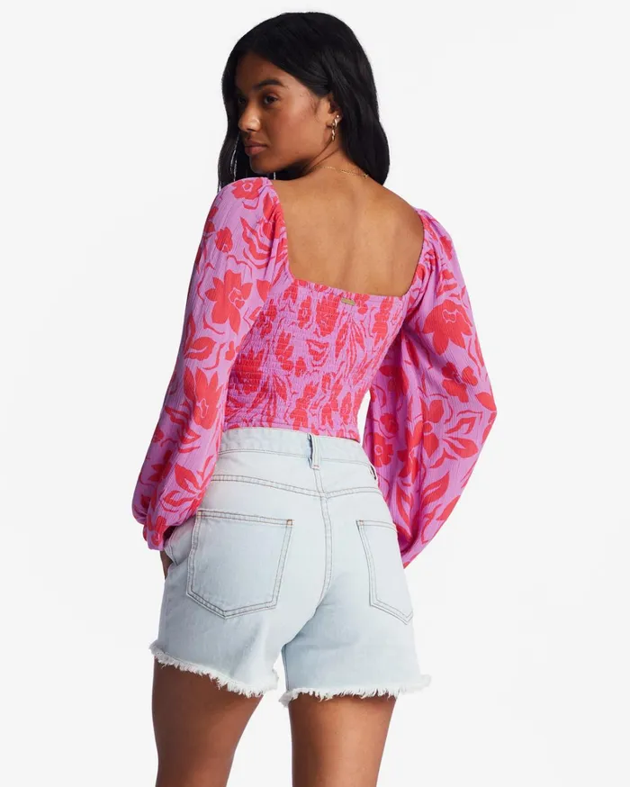Billabong Tops Women On Your Mind Crop Top Bright Orchid Billabong Tops Women On Your Mind Crop Top Bright Orchid