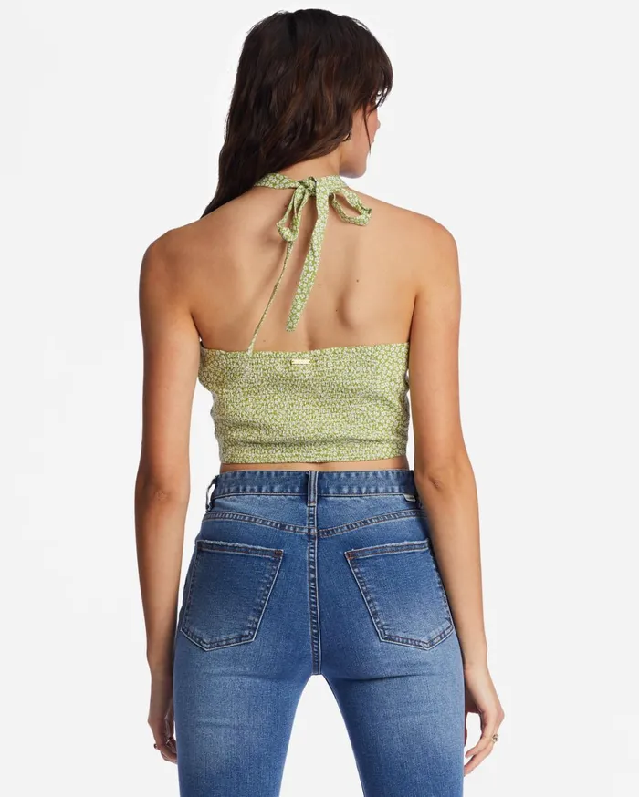 Billabong Tops Women Retro Wave Crop Top Moss Meadow Billabong Tops Women Retro Wave Crop Top Moss Meadow