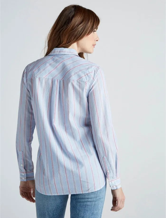 Blouses Women Lucky Brand Classic Stripe Tunic Top Blue Multi