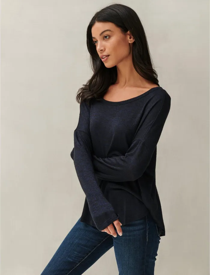 Blouses Women Lucky Brand Drop Shoulder Cloud Jersey Top Navy