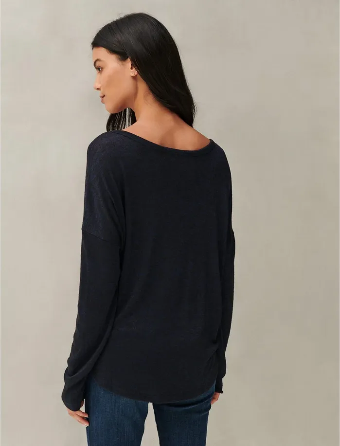Blouses Women Lucky Brand Drop Shoulder Cloud Jersey Top Navy