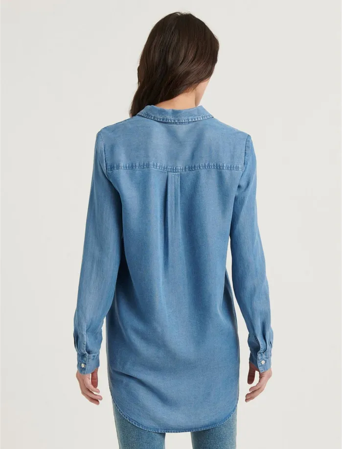 Blouses Women Lucky Brand Noa Tunic Shirt Medium Wash