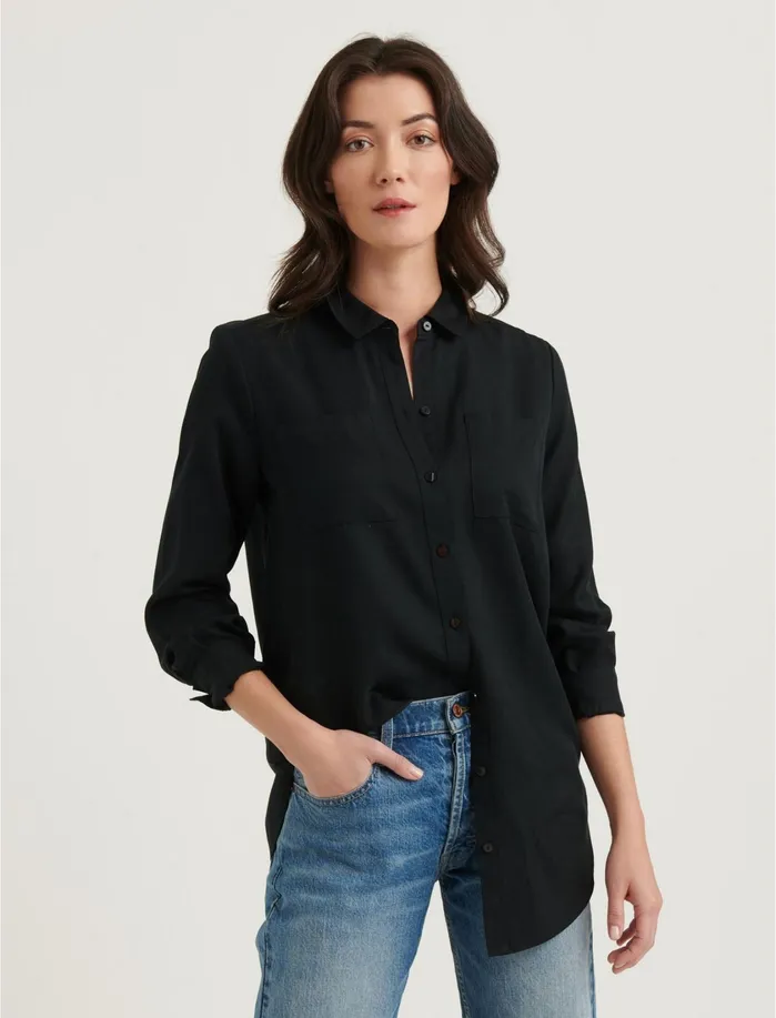 Blouses Women Lucky Brand Noa Tunic Shirt Washed Black