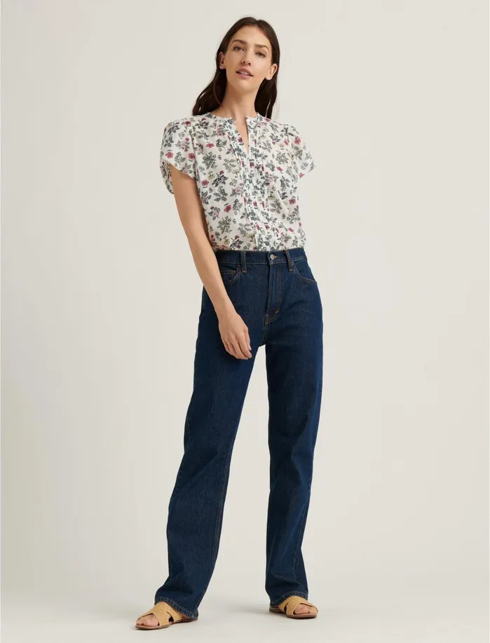 Blouses Women Lucky Brand Pintuck Tulip Sleeve Top Multi