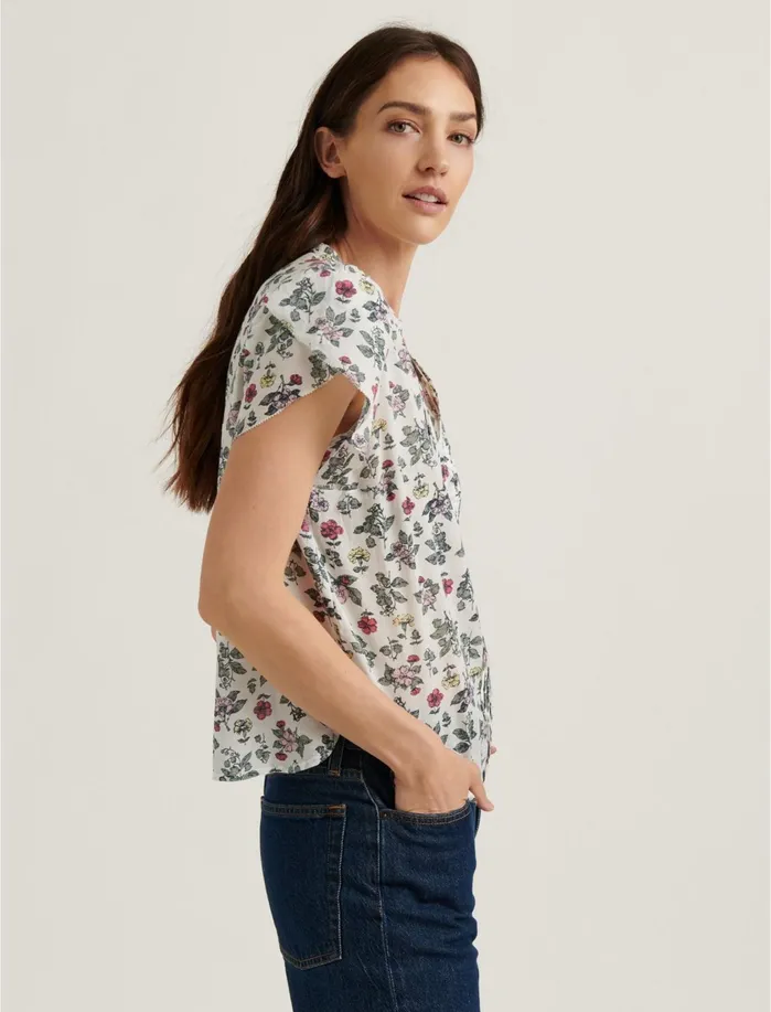 Blouses Women Lucky Brand Pintuck Tulip Sleeve Top Multi