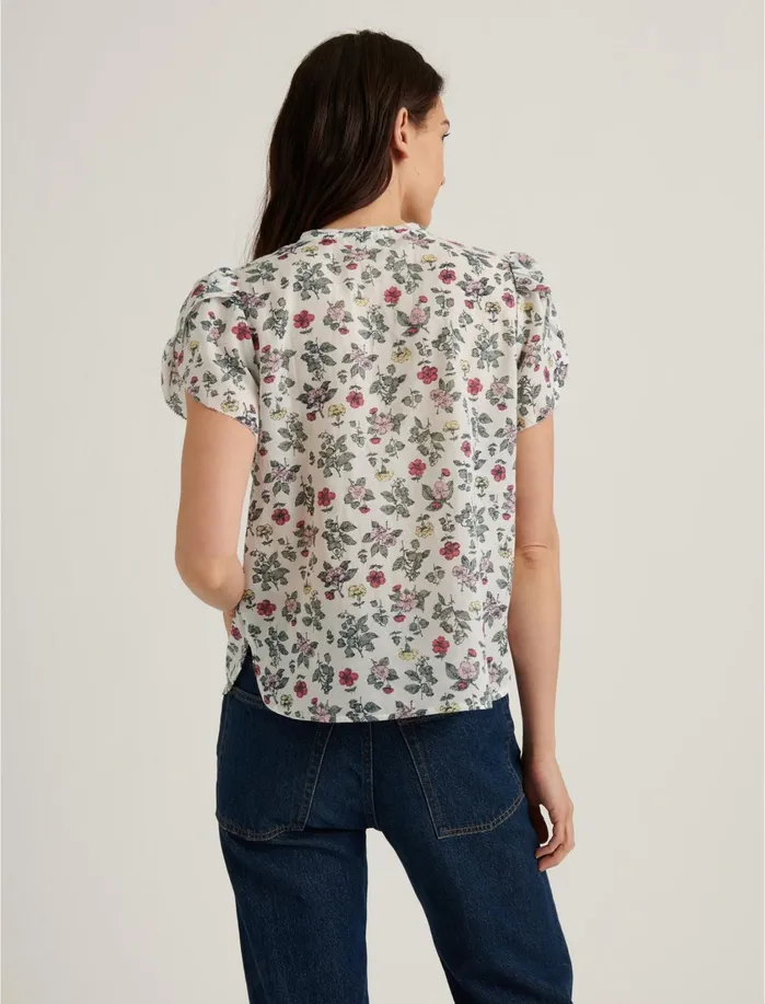 Blouses Women Lucky Brand Pintuck Tulip Sleeve Top Multi