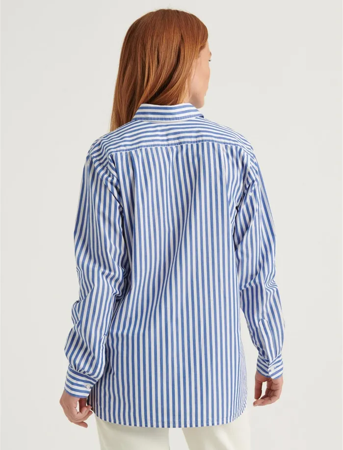 Blouses Women Lucky Brand Relaxed Shirt Blue Multi