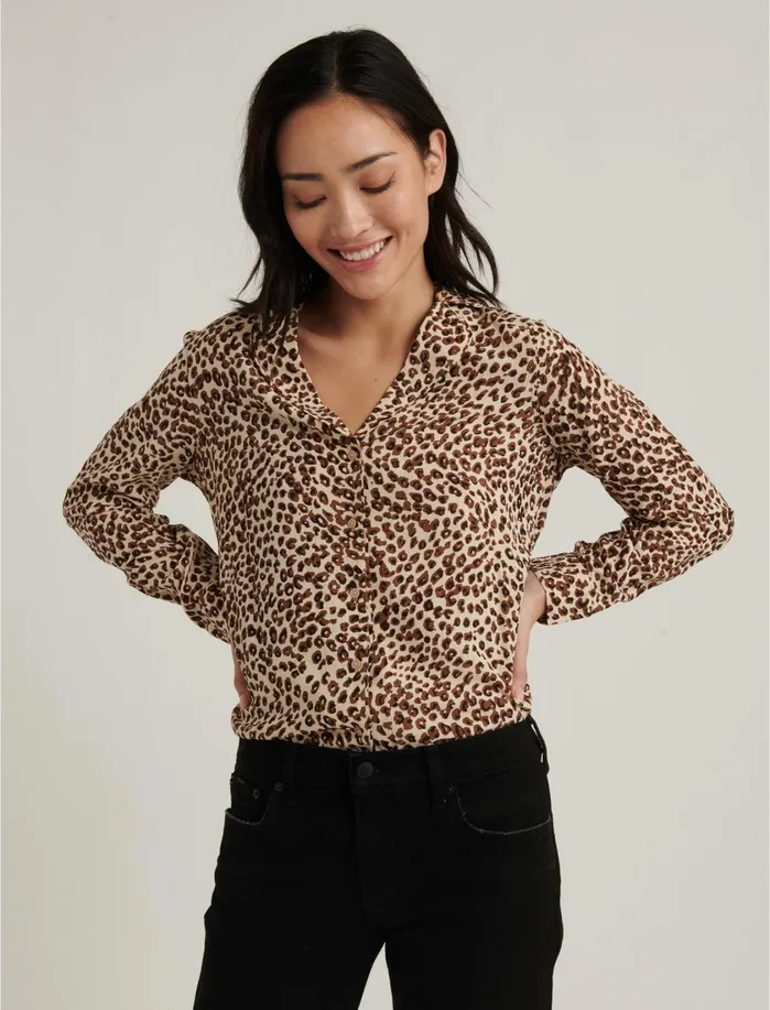 Blouses Women Lucky Brand Western Pajama Shirt Tan Multi