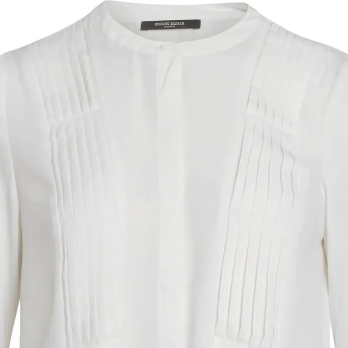 Bruuns Bazaar Blouses Womens Camilla May Shirt White Bruuns Bazaar Blouses Womens Camilla May Shirt White
