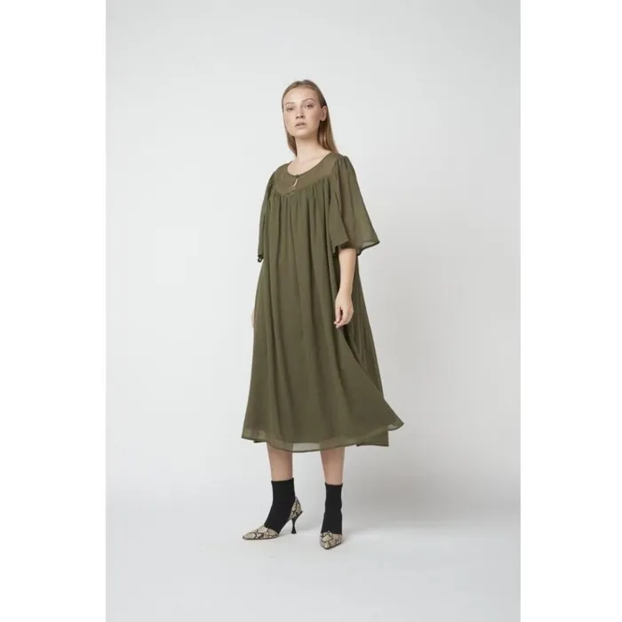 Bruuns Bazaar Dresses Womens Kathis Felline Dress Olive Tree Bruuns Bazaar Dresses Womens Kathis Felline Dress Olive Tree