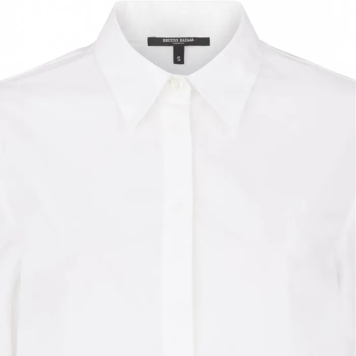 Bruuns Bazaar Dresses Womens Rosa Allia Shirt Dress White Bruuns Bazaar Dresses Womens Rosa Allia Shirt Dress White