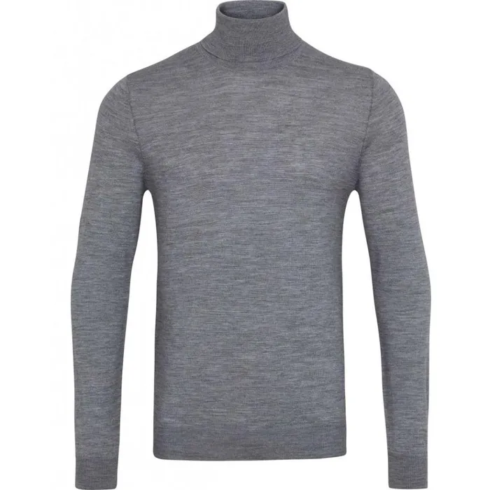 Bruuns Bazaar Knitwear Mens Charles Roll Neck Mid Grey Mel