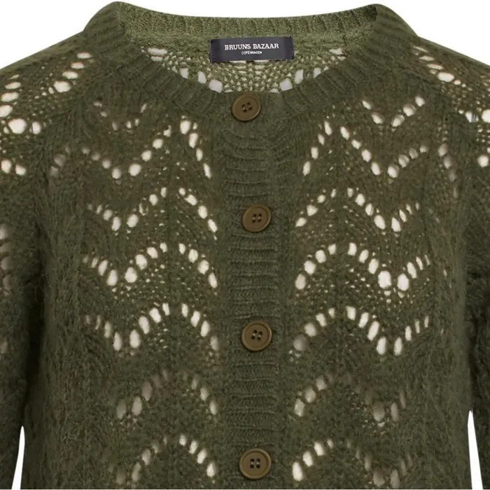 Bruuns Bazaar Knitwear Womens Alla Fiesta Cardigan Olive Tree Bruuns Bazaar Knitwear Womens Alla Fiesta Cardigan Olive Tree