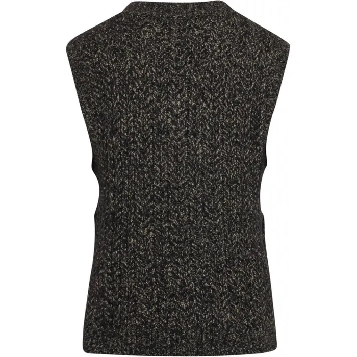 Bruuns Bazaar Knitwear Womens Linne Chio Vest Roasted Grey Khaki Bruuns Bazaar Knitwear Womens Linne Chio Vest Roasted Grey Khaki