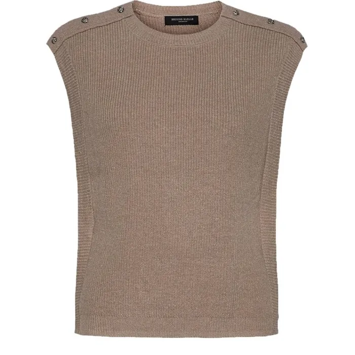 Bruuns Bazaar Knitwear Womens Simona Maine Knit Vest Beige Melange