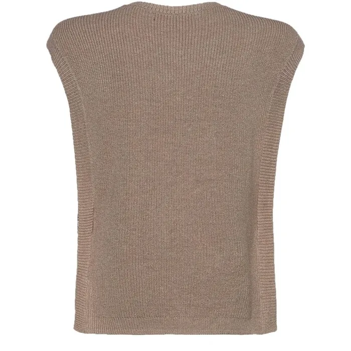 Bruuns Bazaar Knitwear Womens Simona Maine Knit Vest Beige Melange Bruuns Bazaar Knitwear Womens Simona Maine Knit Vest Beige Melange