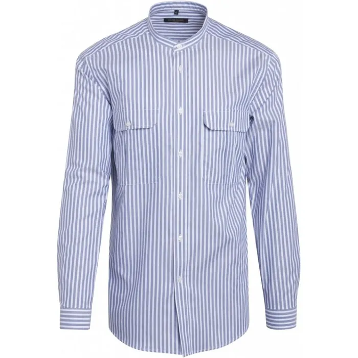 Bruuns Bazaar Shirts Mens China Stripe Shirt Bluewhite Stripe