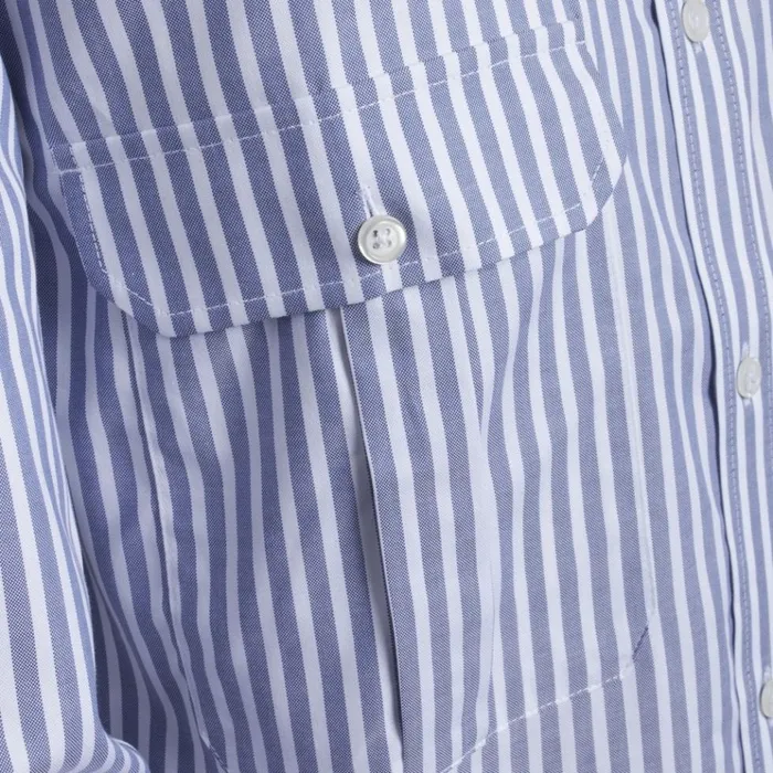 Bruuns Bazaar Shirts Mens China Stripe Shirt Bluewhite Stripe Bruuns Bazaar Shirts Mens China Stripe Shirt Bluewhite Stripe