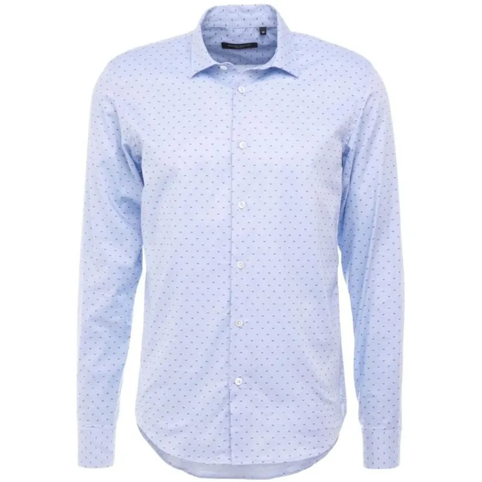 Bruuns Bazaar Shirts Mens Ethan Shirt Light Blue With Blue Print
