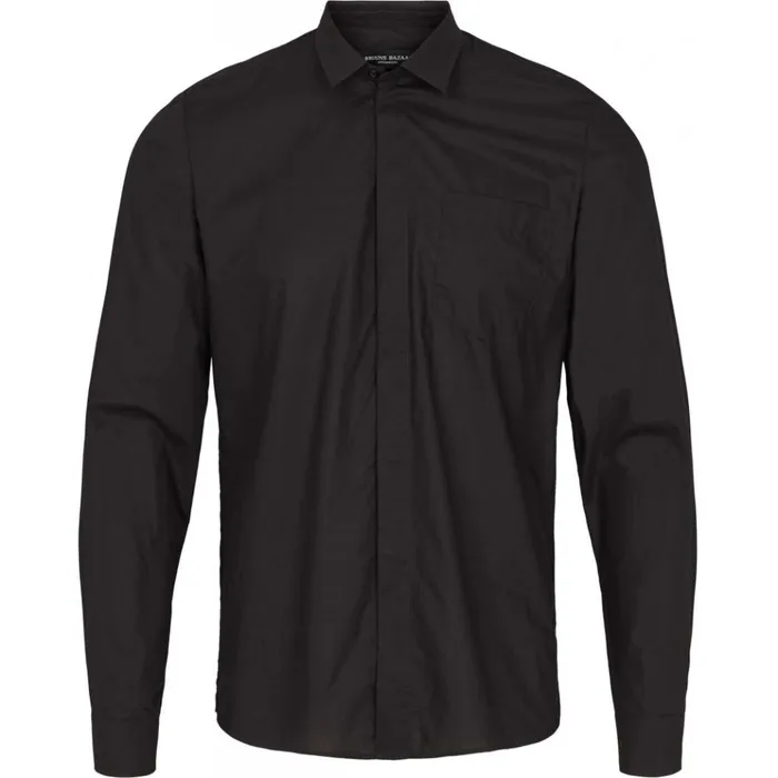 Bruuns Bazaar Shirts Mens Victor Essential Shirt Black