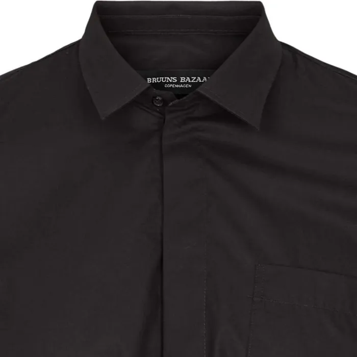 Bruuns Bazaar Shirts Mens Victor Essential Shirt Black Bruuns Bazaar Shirts Mens Victor Essential Shirt Black