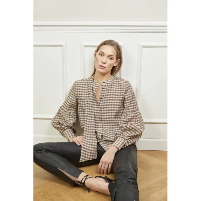 Bruuns Bazaar Shirts Womens Leyre Alexa Shirt Roasted Grey Khaki Bruuns Bazaar Shirts Womens Leyre Alexa Shirt Roasted Grey Khaki