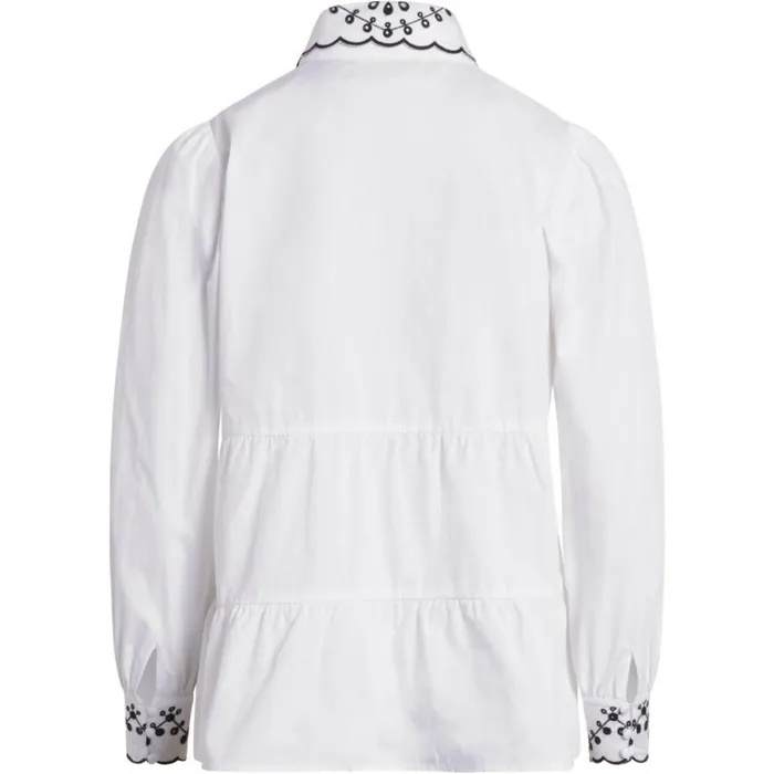 Bruuns Bazaar Shirts Womens Rosie Etine Shirt White Bruuns Bazaar Shirts Womens Rosie Etine Shirt White