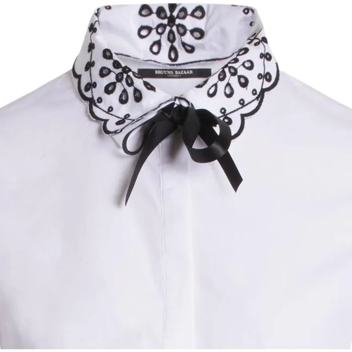Bruuns Bazaar Shirts Womens Rosie Etine Shirt White Bruuns Bazaar Shirts Womens Rosie Etine Shirt White