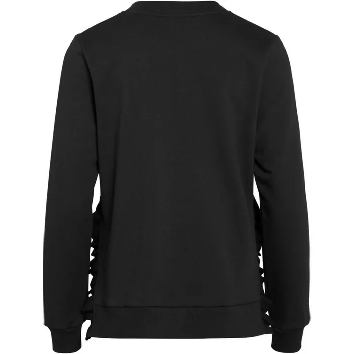 Bruuns Bazaar Sweatshirts Womens Rubine Ruffle Sweat Black Bruuns Bazaar Sweatshirts Womens Rubine Ruffle Sweat Black
