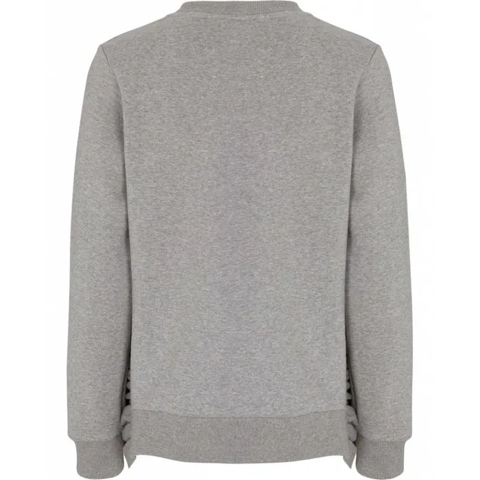 Bruuns Bazaar Sweatshirts Womens Rubine Ruffle Sweat Grey Melange Bruuns Bazaar Sweatshirts Womens Rubine Ruffle Sweat Grey Melange