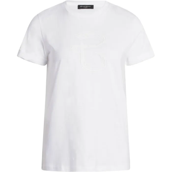 Bruuns Bazaar TShirt Womens Carla Ruba Tee White Bruuns Bazaar TShirt Womens Carla Ruba Tee White