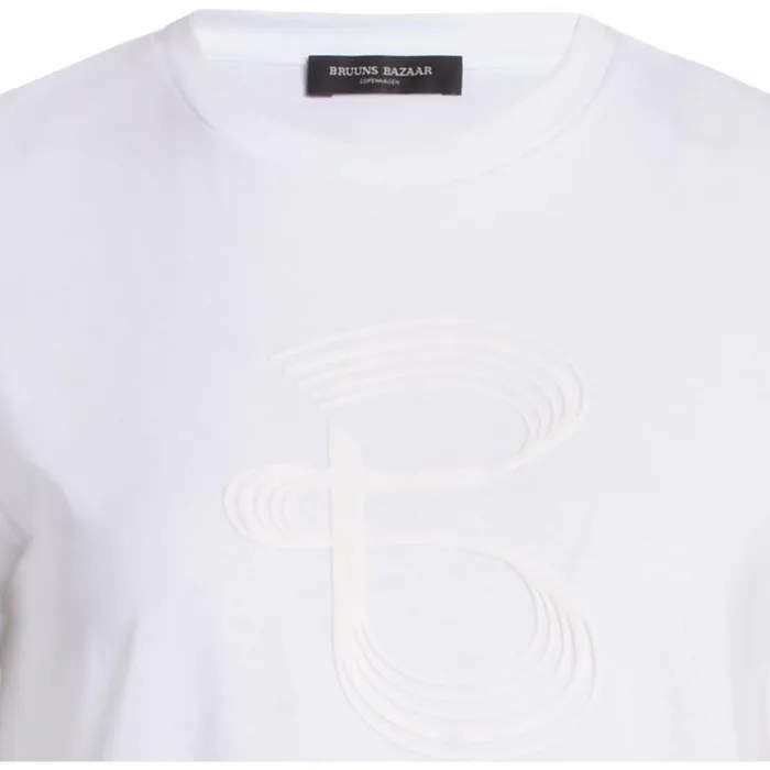 Bruuns Bazaar TShirt Womens Carla Ruba Tee White Bruuns Bazaar TShirt Womens Carla Ruba Tee White