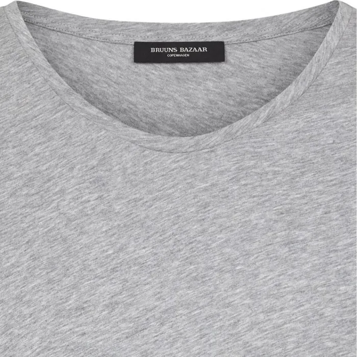 Bruuns Bazaar TShirts Mens Erik Tee Grey Mel Bruuns Bazaar TShirts Mens Erik Tee Grey Mel