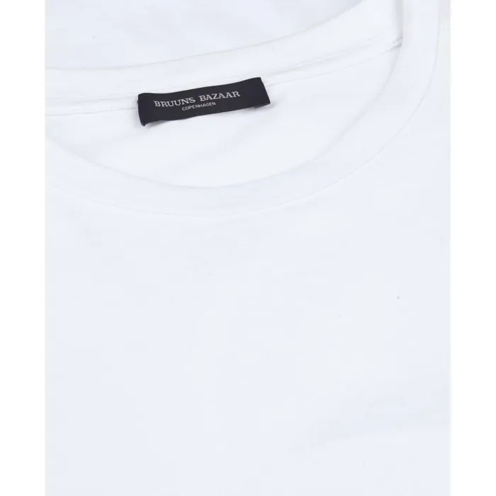 Bruuns Bazaar TShirts Mens Gustav T White Bruuns Bazaar TShirts Mens Gustav T White