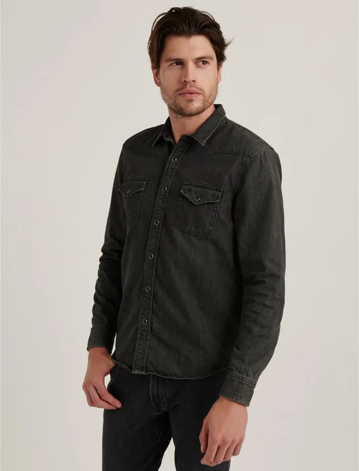 ButtonDowns Men Lucky Brand Denim Western Shirt Vista Grey