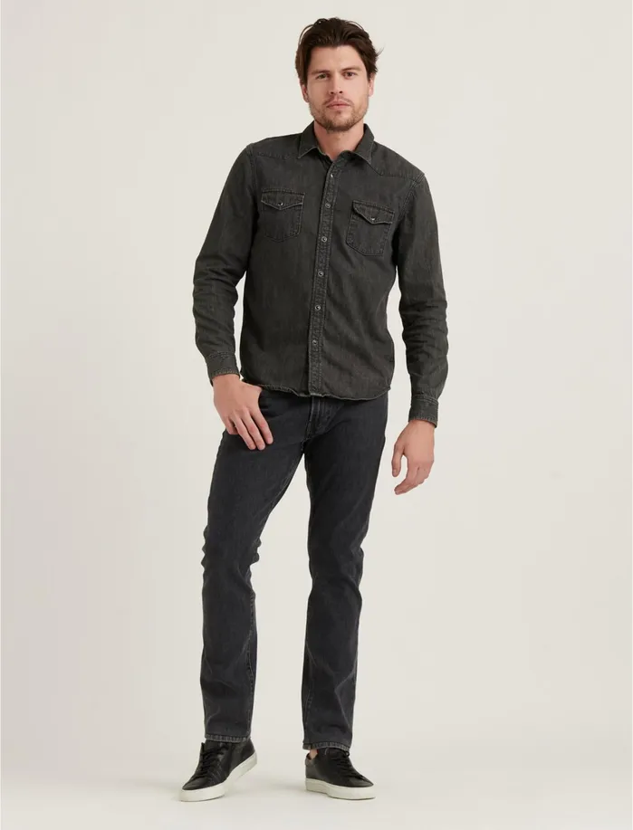 ButtonDowns Men Lucky Brand Denim Western Shirt Vista Grey