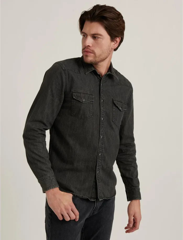 ButtonDowns Men Lucky Brand Denim Western Shirt Vista Grey