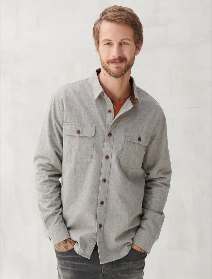 ButtonDowns Men Lucky Brand Ls Humboldt Workwear Shirt Heather Grey