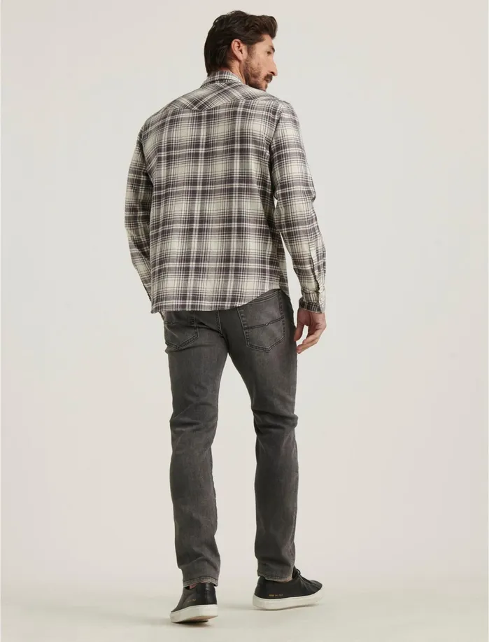 ButtonDowns Men Lucky Brand Santa Fe Western Shirt Grey Plaid