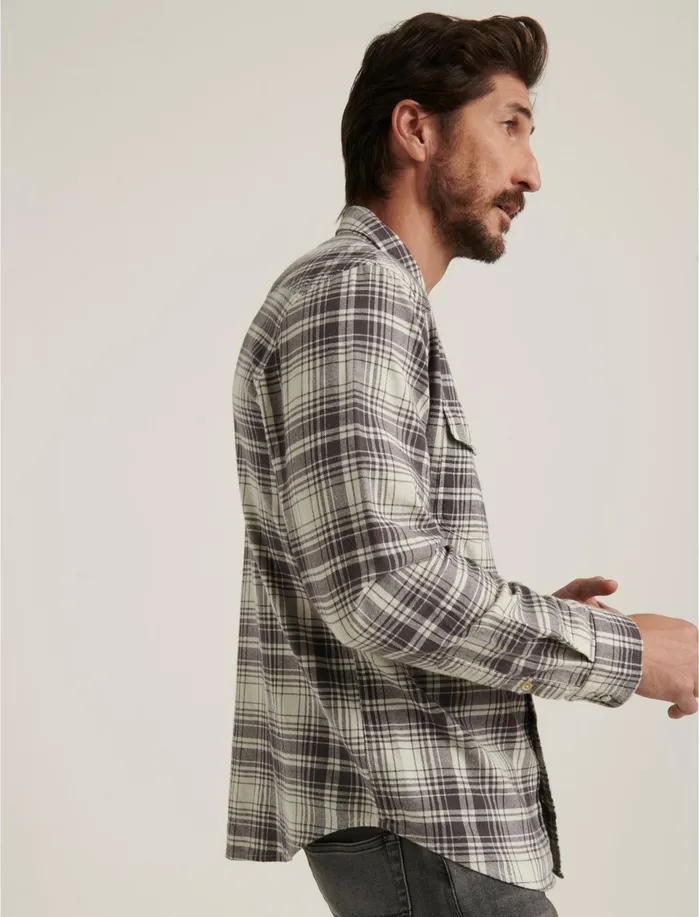 ButtonDowns Men Lucky Brand Santa Fe Western Shirt Grey Plaid