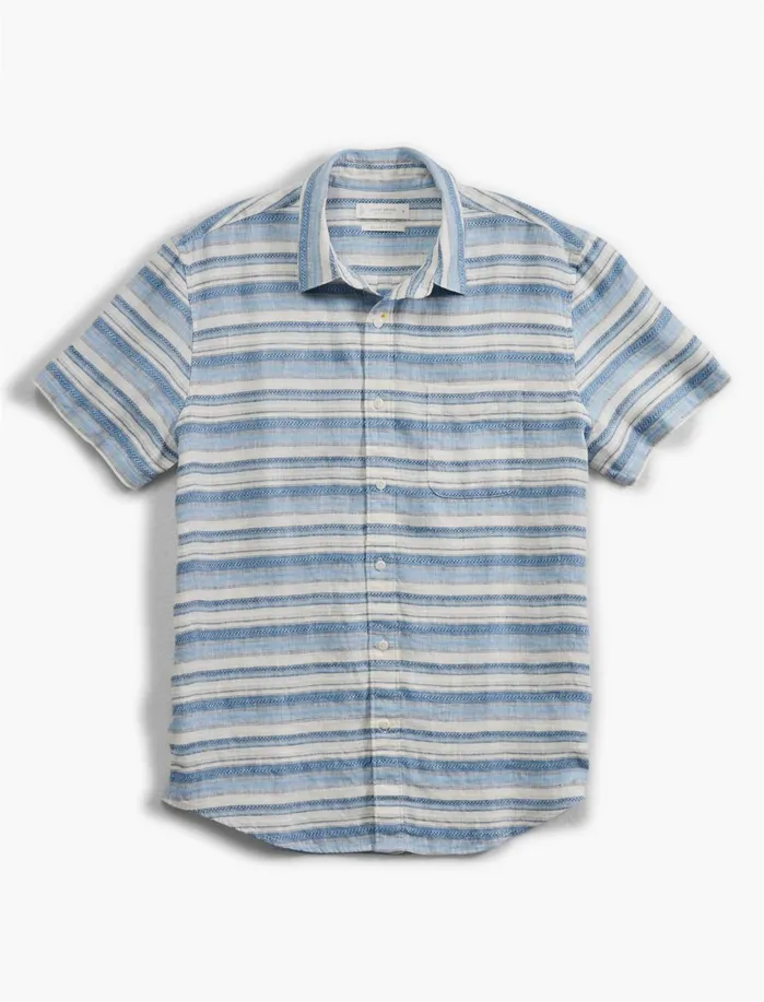 ButtonDowns Men Lucky Brand Short Sleeve San Gabriel 1 Pocket Bluewhite Stripe
