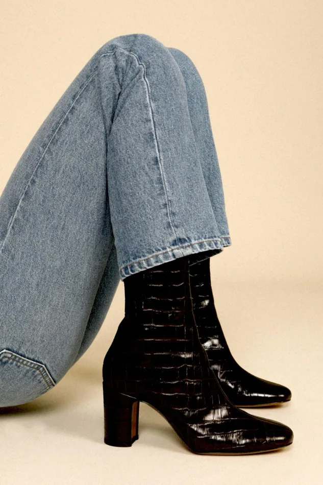 CELESTE Ankle Boots Croco Chocolat Women Rouje Shoes