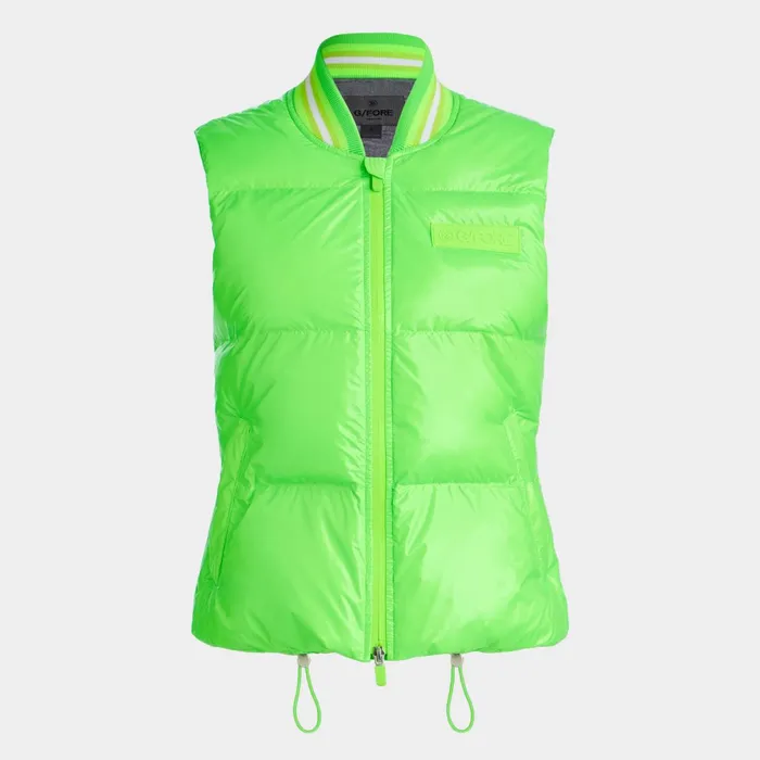 Circle G039s Coated Nylon Quilted Puffer Vest Gecko Women GFORE Outerwear