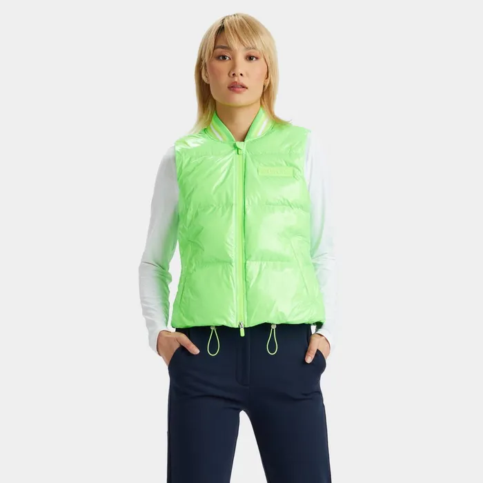 Circle G039s Coated Nylon Quilted Puffer Vest Gecko Women GFORE Outerwear
