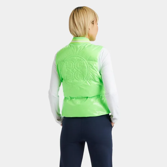 Circle G039s Coated Nylon Quilted Puffer Vest Gecko Women GFORE Outerwear