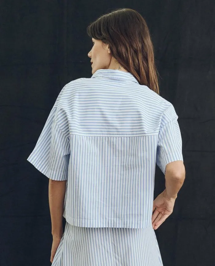 Collection The Great The Atlas Shirt Light Sky Studio Stripe