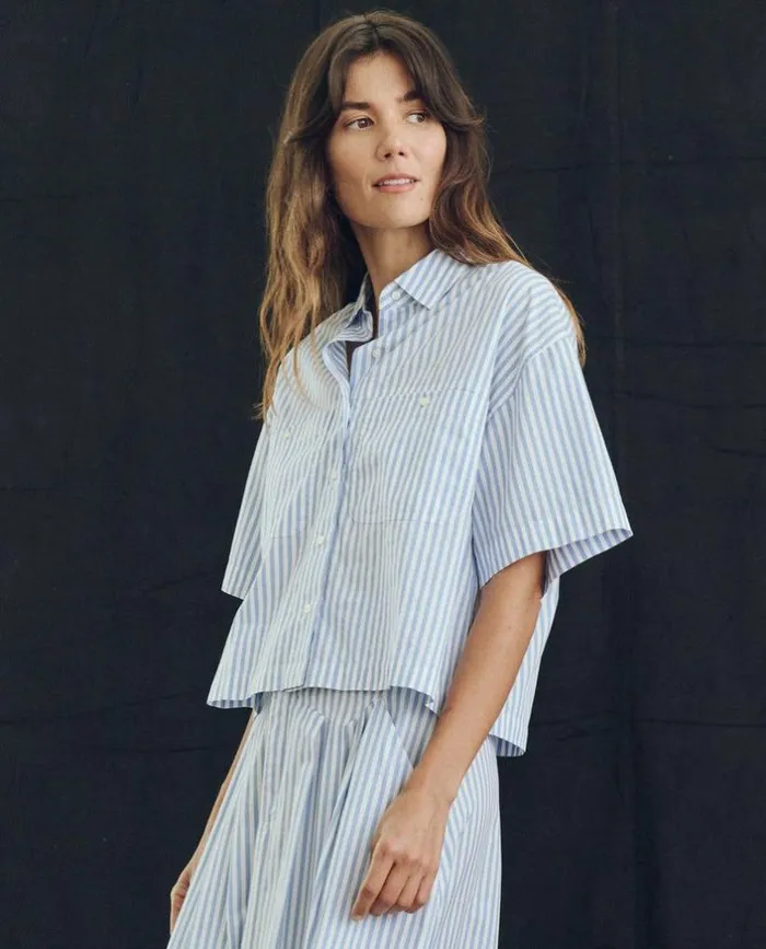 Collection The Great The Atlas Shirt Light Sky Studio Stripe