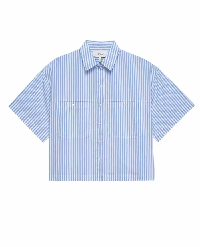 Collection The Great The Atlas Shirt Light Sky Studio Stripe