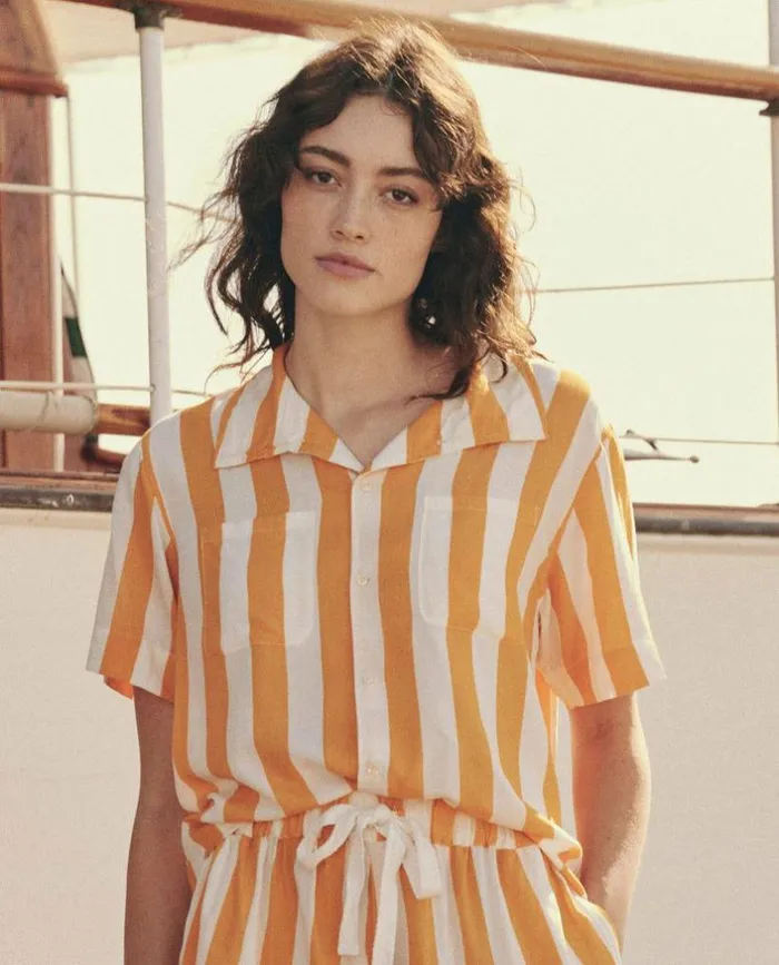 Collection The Great The Bowling Shirt Mango Stripe