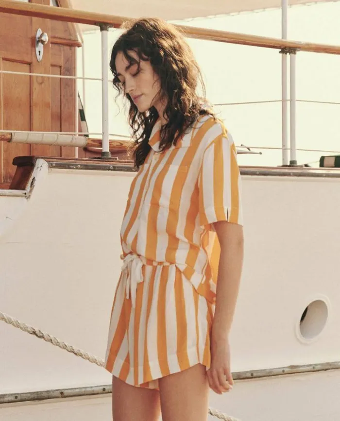 Collection The Great The Bowling Shirt Mango Stripe